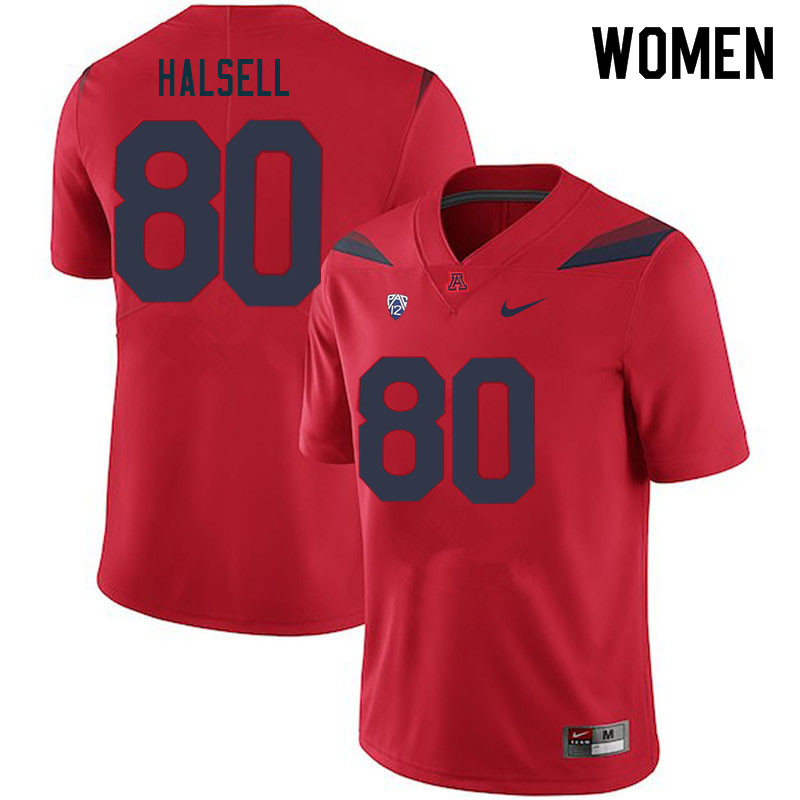 Women #80 Nathan Halsell Arizona Wildcats College Football Jerseys Sale-Red - Click Image to Close